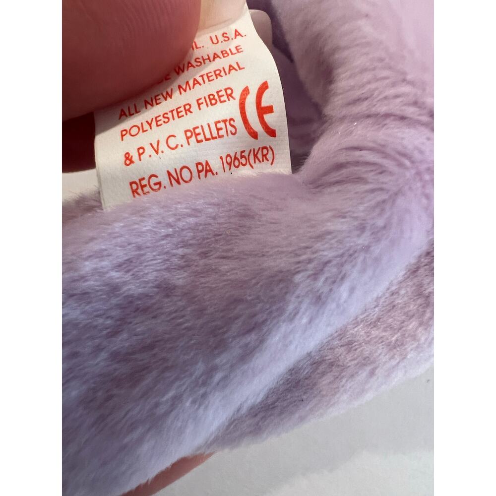 Ty Beanie Baby Happy the Hippo 1994 Beanbag Plush Stuffed Toy Collectible - Picture 9 of 12